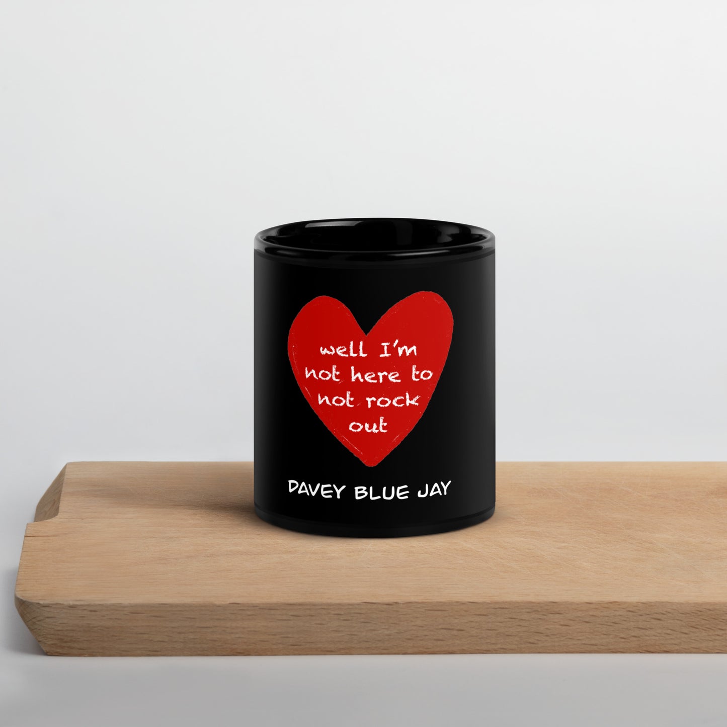 Davey Blue Jay Black Glossy Mug